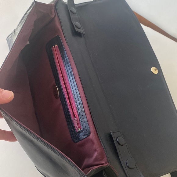 Tano Vintage Black Leather Clutch Envelope Style Bag - Picture 5 of 16